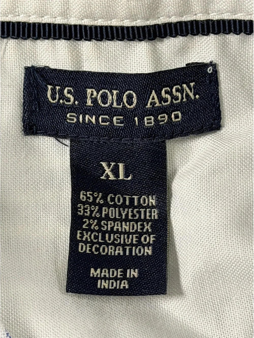 U.S. Polo Assn. XL Blue and White Striped Shirt Dress with Tie Waist